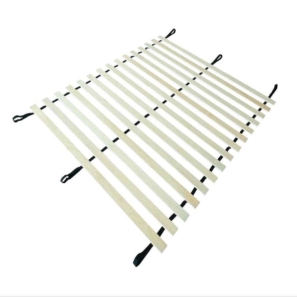 EVERGREENWEB 140x200 cm Roll-Up Slatted Bed Base, 16 Flexible Birch Slats, Frameless