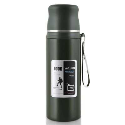 1L Double-Wall 304 Stainless Steel Insulated Water Bottle, Green
