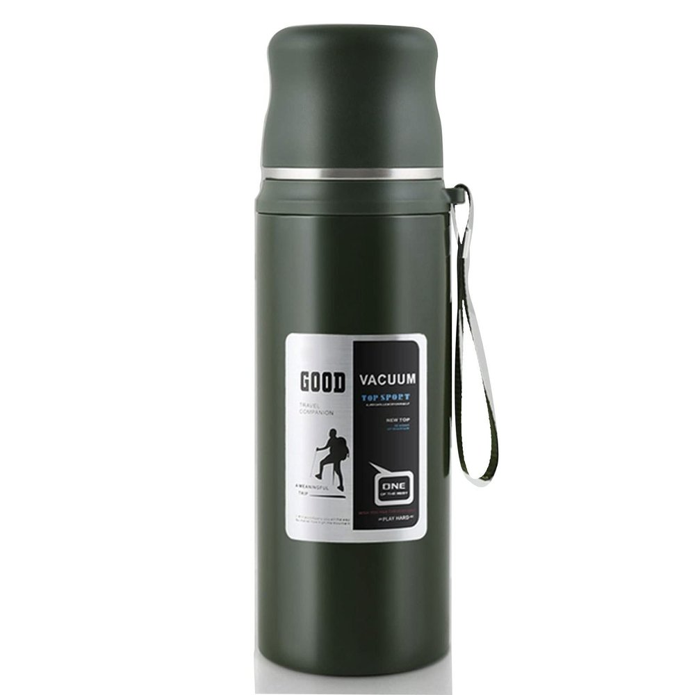 1L Double-Wall 304 Stainless Steel Insulated Water Bottle, Green