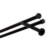 Black Metal Curtain Rod, 120 cm, Double Rod, 19 mm, Wall-Mounted with Ball Finials view 1