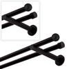 Black Metal Curtain Rod, 120 cm, Double Rod, 19 mm, Wall-Mounted with Ball Finials view 2