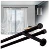 Black Metal Curtain Rod, 120 cm, Double Rod, 19 mm, Wall-Mounted with Ball Finials view 4