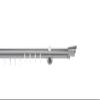 ondeco Custom-Size Curtain Rod, 20 mm Internal Track, Rag Double-Track, 12 cm Wall Brackets, Stainless Steel Look, 280 cm view 2