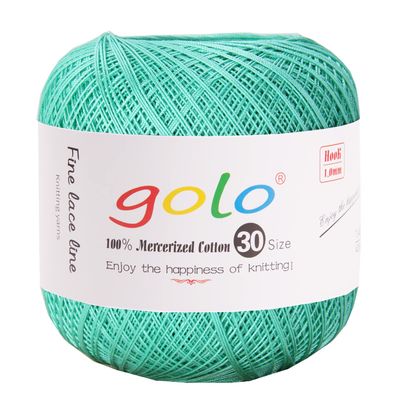 golo Crochet Yarn 30, Hand-Crochet Thread (Green-718)