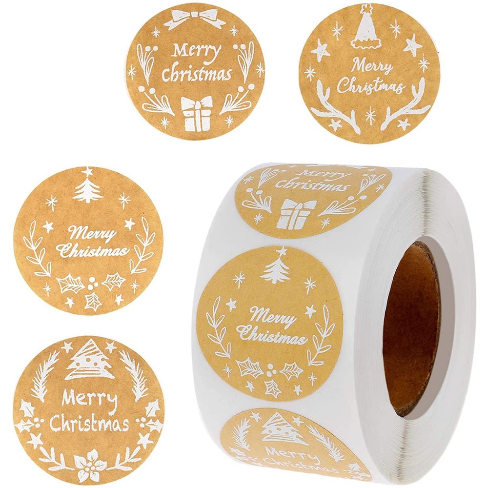 Christmas Stickers, 500 Count, 1.5 in (3.8 cm), Assorted Designs