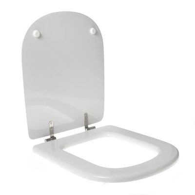 Dolomite Gemma Due Wall-Hung Toilet Seat, White Polyester, Stainless Steel Hinges, Soft Close