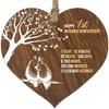 Heart-Shaped Wooden Sign for a 1st Wedding Anniversary view 1