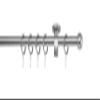 ondeco Custom-Length Curtain Rod, 20 mm, Ball Finial, Single Track, Ceiling Mount, 5.5 cm, with Rings, Stainless Steel Look, 340 cm view 2