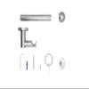 ondeco Custom-Length Curtain Rod, 20 mm, Ball Finial, Single Track, Ceiling Mount, 5.5 cm, with Rings, Stainless Steel Look, 340 cm view 3