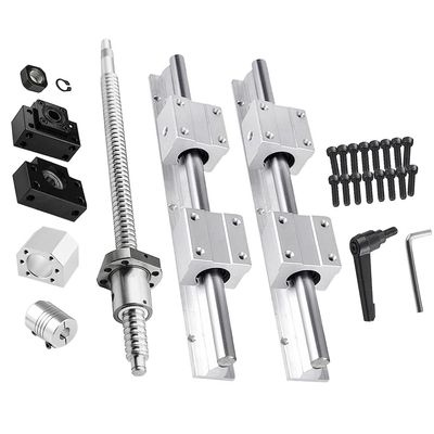 CNCMANS SBR20 Linear Guide Rail 400 mm with 4 SBR20UU Bearing Blocks, SFU1605 Ball Screw with BK12/BF12, DSG16H Nut Housing and Coupling Set