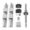 CNCMANS SBR20 Linear Guide Rail 400 mm with 4 SBR20UU Bearing Blocks, SFU1605 Ball Screw with BK12/BF12, DSG16H Nut Housing and Coupling Set view 2