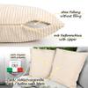 ANRO Corduroy Pillow Cover, Cream, 40 x 40 cm, Without Insert view 3
