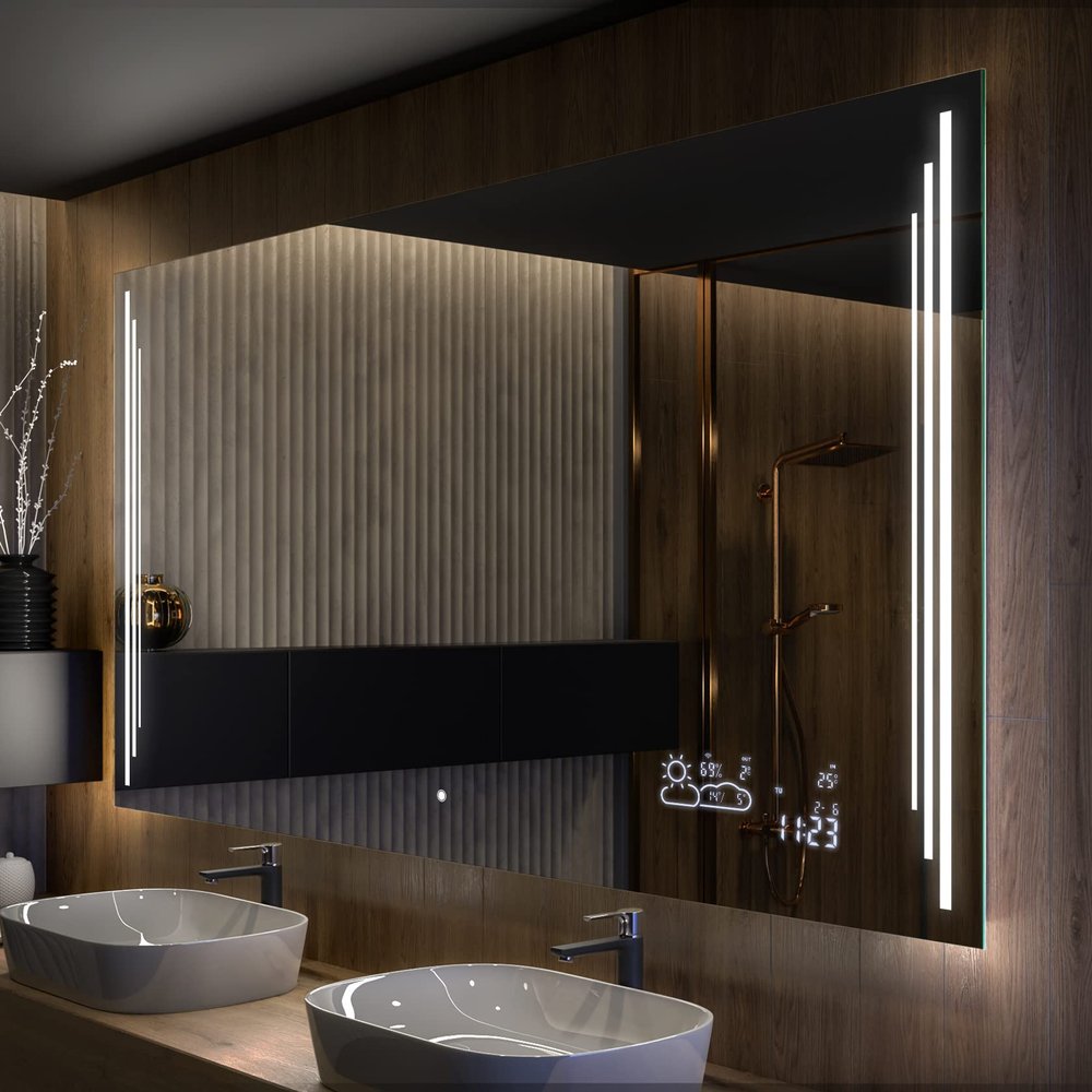 Artforma Frameless LED Bathroom Mirror with Lighting, 140 x 80 cm, Custom-Made