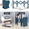 DIFIT Adjustable Metal Bookends, Blue, 1 Piece view 2