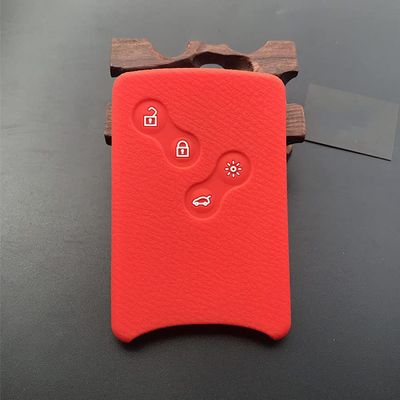 YJADHU Silicone Rubber Car Key Case, 4 Buttons, Red