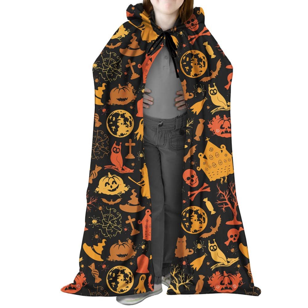 YUNHOME Hooded Blanket, Skull Print