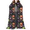 YUNHOME Hooded Blanket, Wearable Throw Blanket, Halloween Pumpkin Print, Hooded Mid-Length Skull Cape, Flannel, Four-Season Scarf view 1