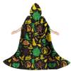 YUNHOME Hooded Blanket, Wearable Throw Blanket, Halloween Pumpkin Print, Hooded Mid-Length Skull Cape, Flannel, Four-Season Scarf view 2