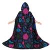 YUNHOME Hooded Blanket, Wearable Throw Blanket, Halloween Pumpkin Print, Hooded Mid-Length Skull Cape, Flannel, Four-Season Scarf view 3