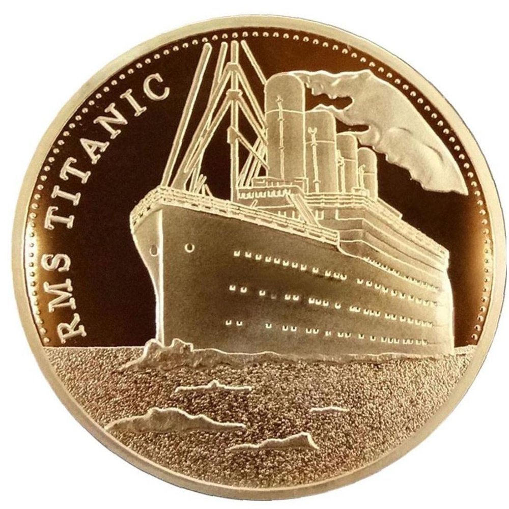Ayrsjcl 1-Piece Titanic Commemorative Coin, Titanic Incident, BTC Bitcoin Art Gift, Home Decor