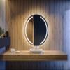 Artforma Round Illuminated Bathroom Mirror, 65 x 65 cm, Frameless view 1