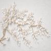Custom Photo Wallpaper with Modern Gold Branches and White Flowers, 3D Embossed, 120 x 80 cm view 3