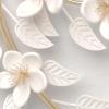 Custom Photo Wallpaper with Modern Gold Branches and White Flowers, 3D Embossed, 120 x 80 cm view 4