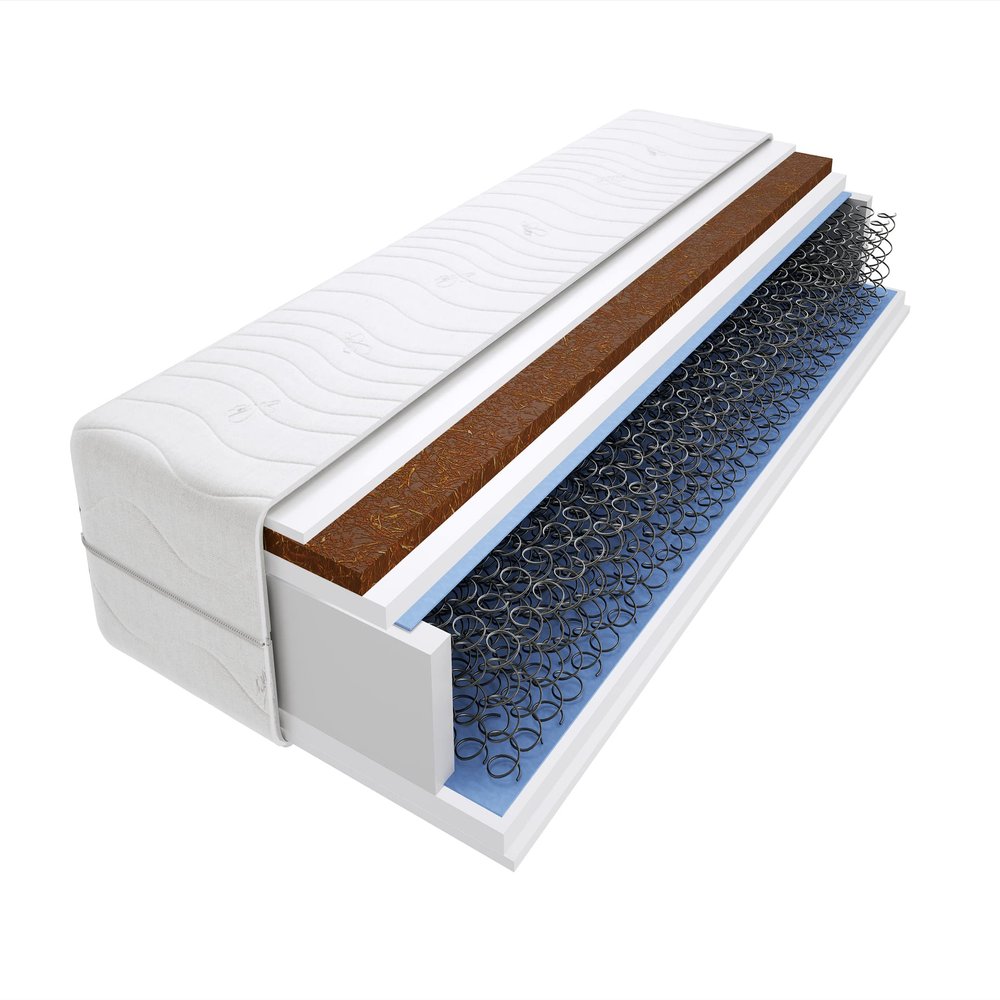 Godre Gina Bonell Spring Mattress 110 x 160 cm, H3 & H4 Firmness, Medium-Firm/Firm, Foam & Coconut, Quilted Cover, 16 cm High, Hypoallergenic