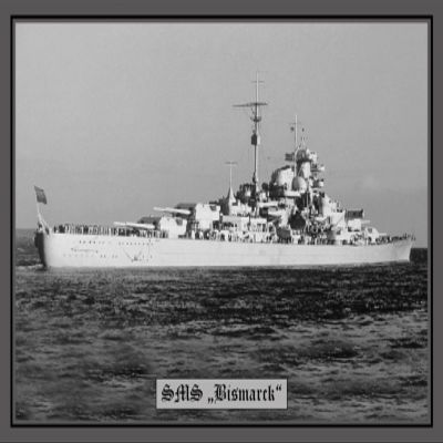 Retro Tin Sign 20 x 30 cm, German Battleship Bismarck, World War Navy, Historical Bar Wall Decor