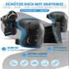 SKATEWIZ Kids' Protective Gear Set for Inline Skating, Skateboarding, BMX and Scooters, XS, Blue view 3
