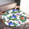 FANSU Round Washable Tablecloth, 3D Bird Design, Polyester Stain-Resistant, Butterfly, 51.2-Inch Diameter view 3