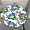 FANSU Round Washable Tablecloth, 3D Bird Design, Polyester Stain-Resistant, Butterfly, 51.2-Inch Diameter view 4