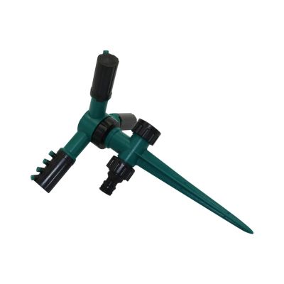 3-Arm 360° Rotating Garden Irrigation Sprinkler with Metal Insertion Stake