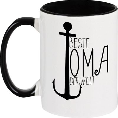 Kleckerliese Best Grandma in the World Children's Ceramic Mug, Black
