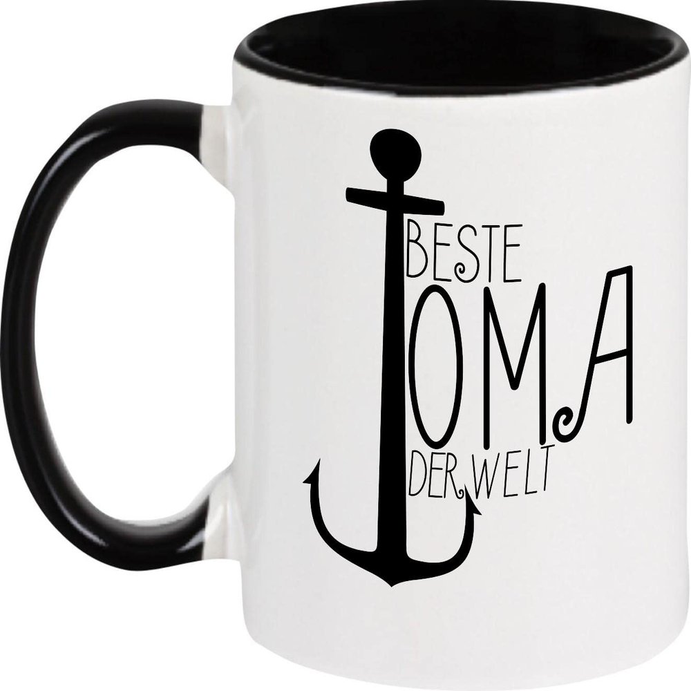 Kleckerliese Best Grandma in the World Children's Ceramic Mug, Black