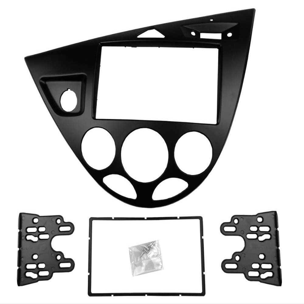 LIANYG Double-DIN Radio Fascia Trim Kit for Ford Focus/Fiesta, Left Wheel, Black, 178 x 100 mm