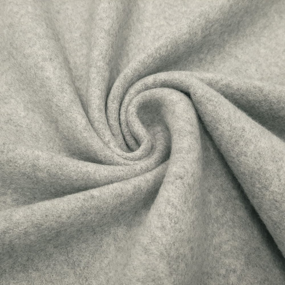 Organic Cotton Fleece, High-Quality, Very Soft & Warm, 4 Colors - per Meter (Light Gray Mélange)