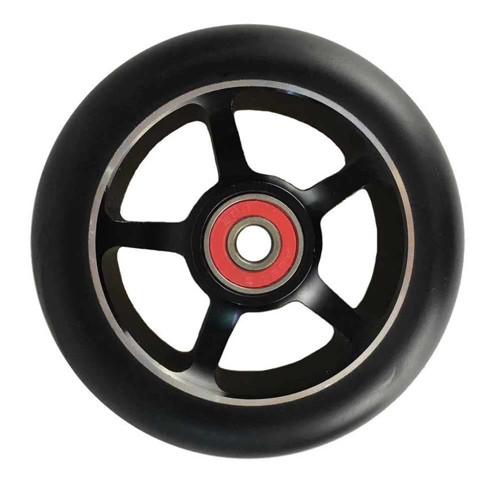 LUOSHUAI Scooter Wheels with Bearings, Alloy Steel Hub, 2-Pack, Black, 100 mm