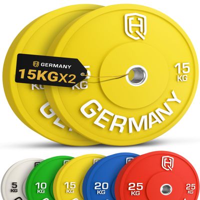HQ Germany 50 mm Bumper Plates [IWF Standard] – 15 kg Weight Plates