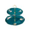 FURUIWUFENG Green Ceramic Double-Layer Cake Stand view 1