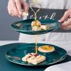 FURUIWUFENG Green Ceramic Double-Layer Cake Stand view 4
