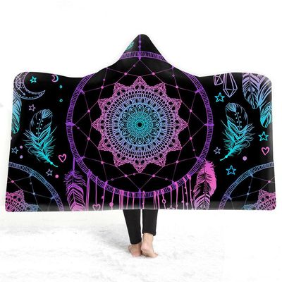 YUNHOME Hooded Blanket, Fantasy Dream Catcher Cloak, Double-Plush, 150 x 200 cm