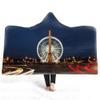 Hooded Blanket Throw, Paris France Eiffel Tower Architectural Landscape, Thick Double-Layer Plush, 3D Digital Print, 130 x 150 cm view 1