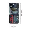 Retro Radio Sound Wave Box Illustration Case Compatible with iPhone 13 Pro, Ultra-Slim Shockproof Anti-Scratch Camera Protection, 6.1-inch 2021, Black view 2