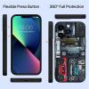 Retro Radio Sound Wave Box Illustration Case Compatible with iPhone 13 Pro, Ultra-Slim Shockproof Anti-Scratch Camera Protection, 6.1-inch 2021, Black view 3