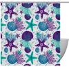 Purple Green Starfish, Shells and Coral Shower Curtain, 60 x 72 cm view 1