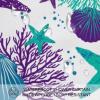 Purple Green Starfish, Shells and Coral Shower Curtain, 60 x 72 cm view 3