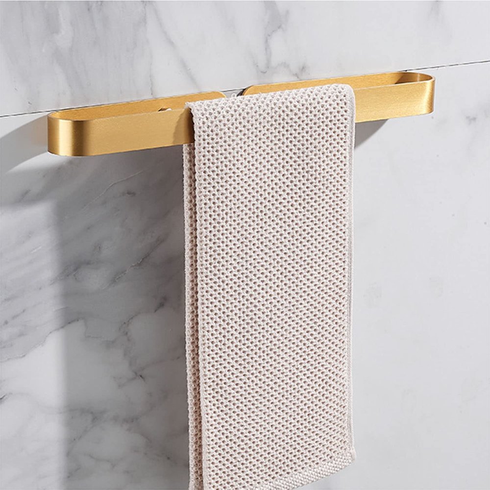 WNRGXYF Gold Towel Bar, No-Drill Self-Adhesive, Aluminum, 40 cm