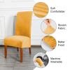 CMAKER Velvet Chair Covers, Stretch Spandex, High-Back, Washable, Gold, Set of 6 view 4