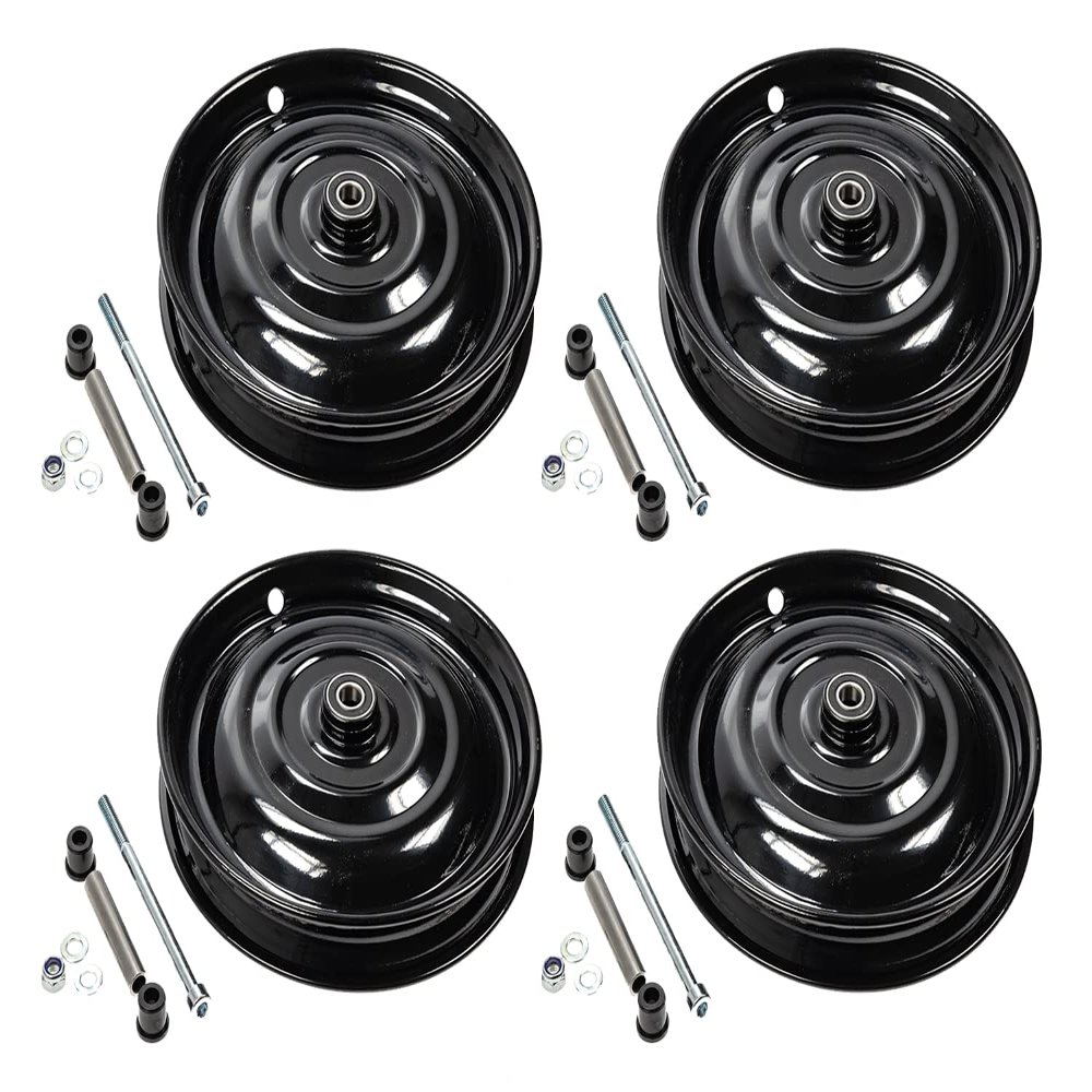 4 Steel Disc Wheels, 12.5-Inch, for DDR Klaufix Handcarts, Black